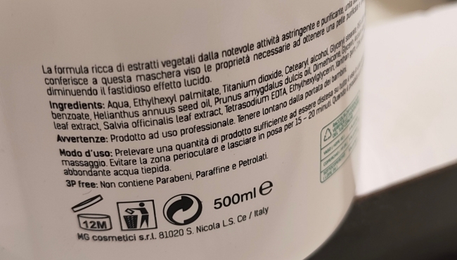 Bionell | Maschera Astringente per Pelli Grasse da 500ml